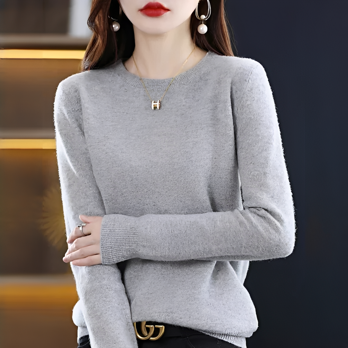Shynna - Attraktiver und bequemer Rundhals-Pullover