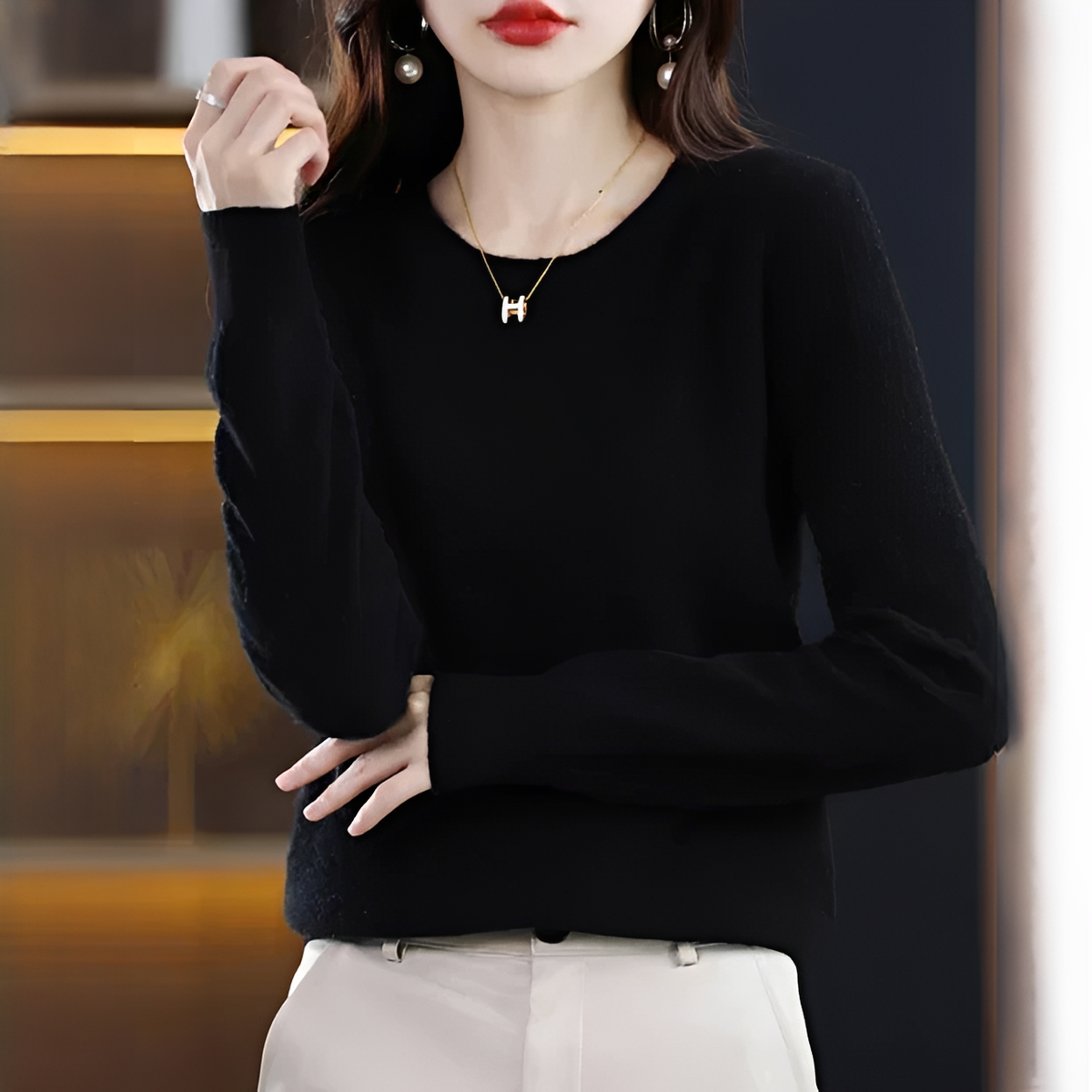 Shynna - Attraktiver und bequemer Rundhals-Pullover