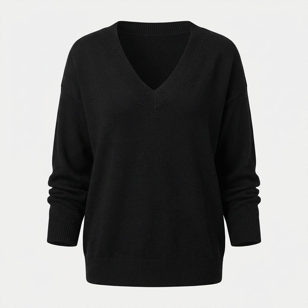 Herbst - Schicker und behaglicher Pullover mit V-Ausschnitt