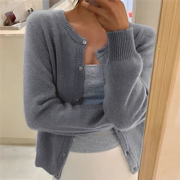 Damen Cardigan mit Knopfverschluss, Rippbündchen, regulärer Schnitt