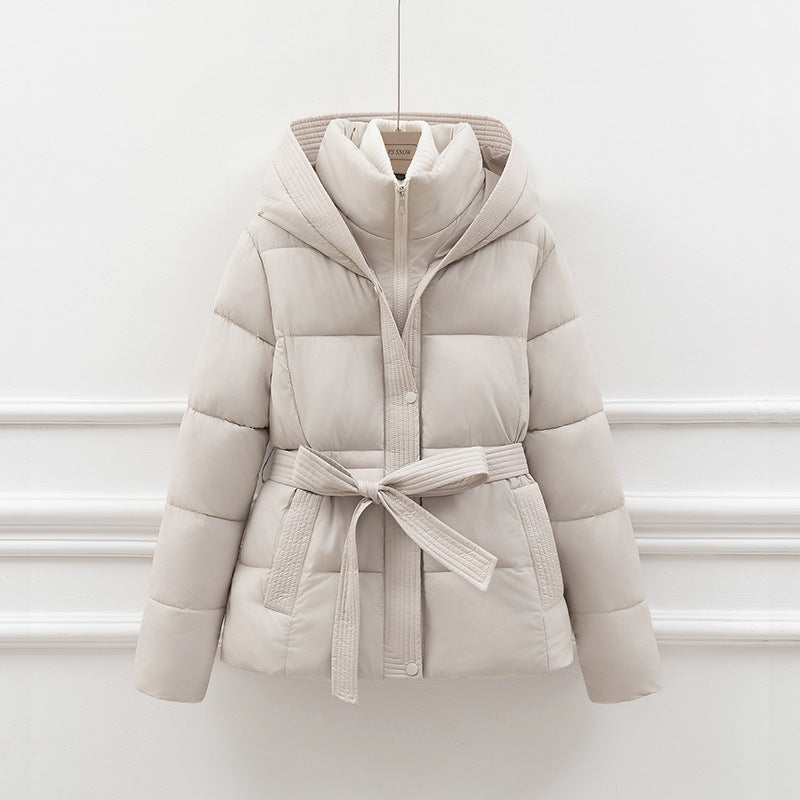 Damen Jacke mit Kapuze, Wattiert, mit Gürtel - Relaxed Fit