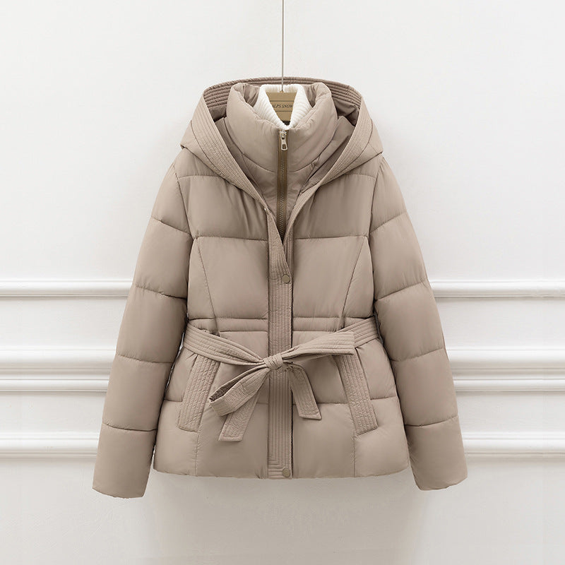 Damen Jacke mit Kapuze, Wattiert, mit Gürtel - Relaxed Fit