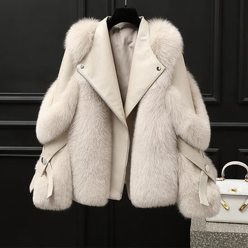 Damen Jacke oversized Kragen Reißverschluss taillierte Passform Statement Outerwear