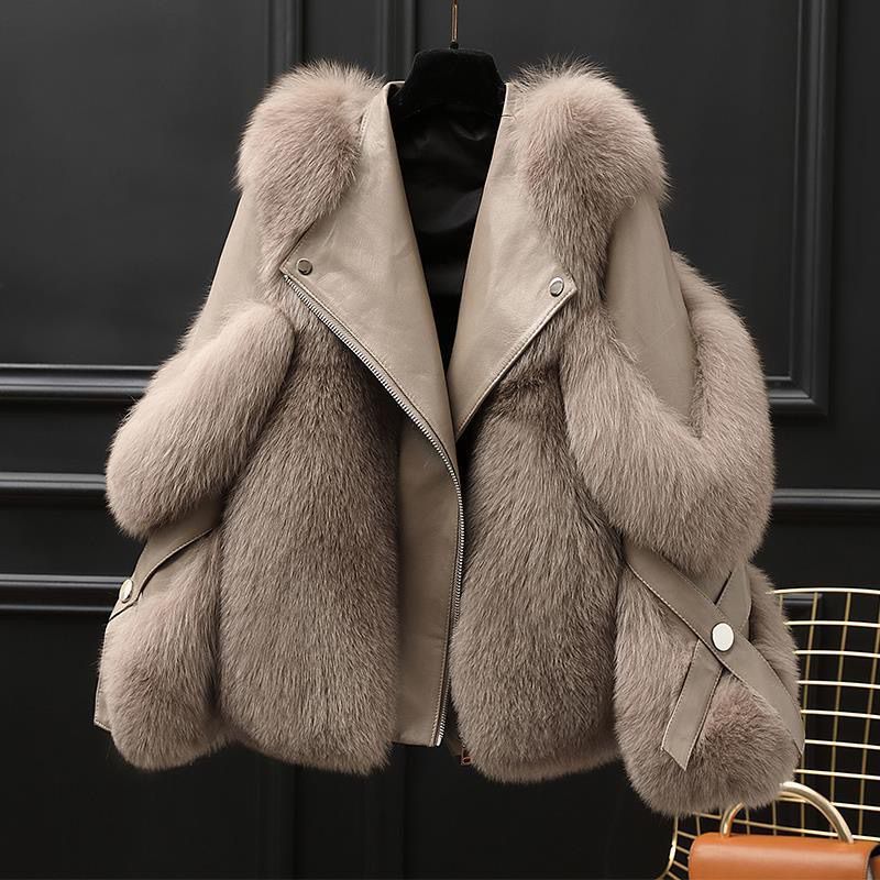 Damen Jacke oversized Kragen Reißverschluss taillierte Passform Statement Outerwear