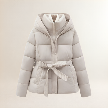 Damen-Steppjacke mit Kapuze und Gürtel - Gestepptes Design, Bequeme Passform