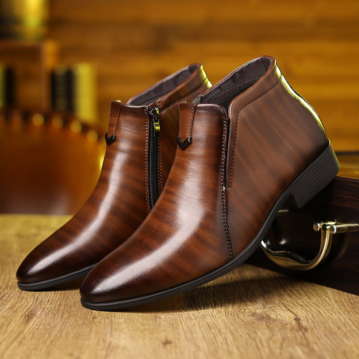 Herr Chelsea Boots Zipper mit Dekor-Details Stilvoller Schnitt