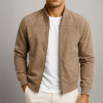 Herren Bomberjacke Zip mit Rippenbündchen - lockere Passform