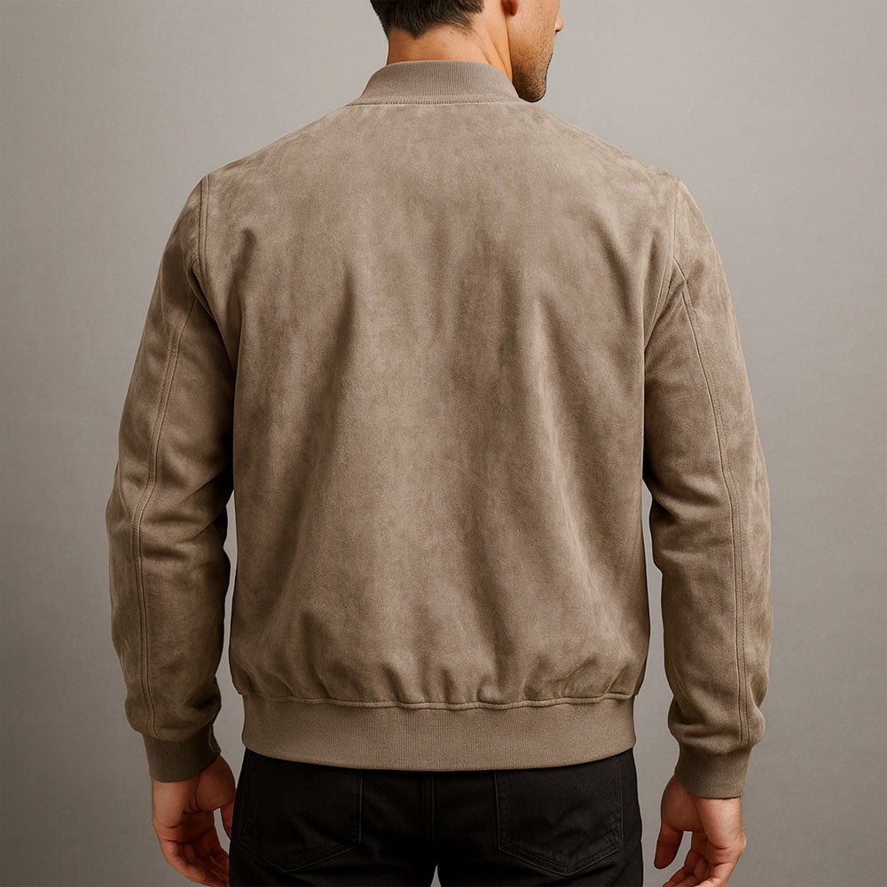 Herren Bomberjacke Zip mit Rippenbündchen - lockere Passform