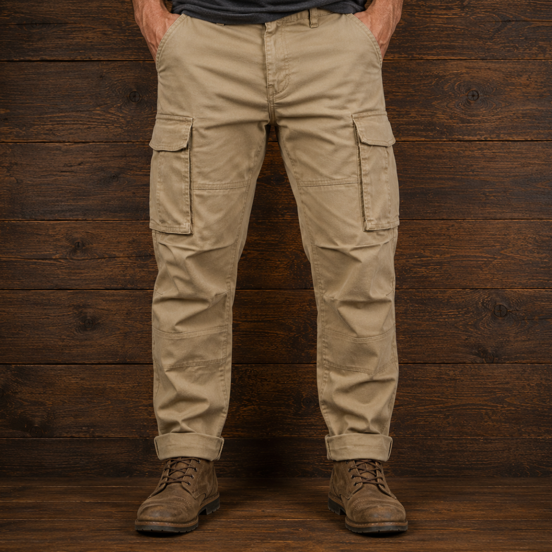 Herren Cargo-Hosen Regular Fit Mehrfachtaschen Tapered Schnitt