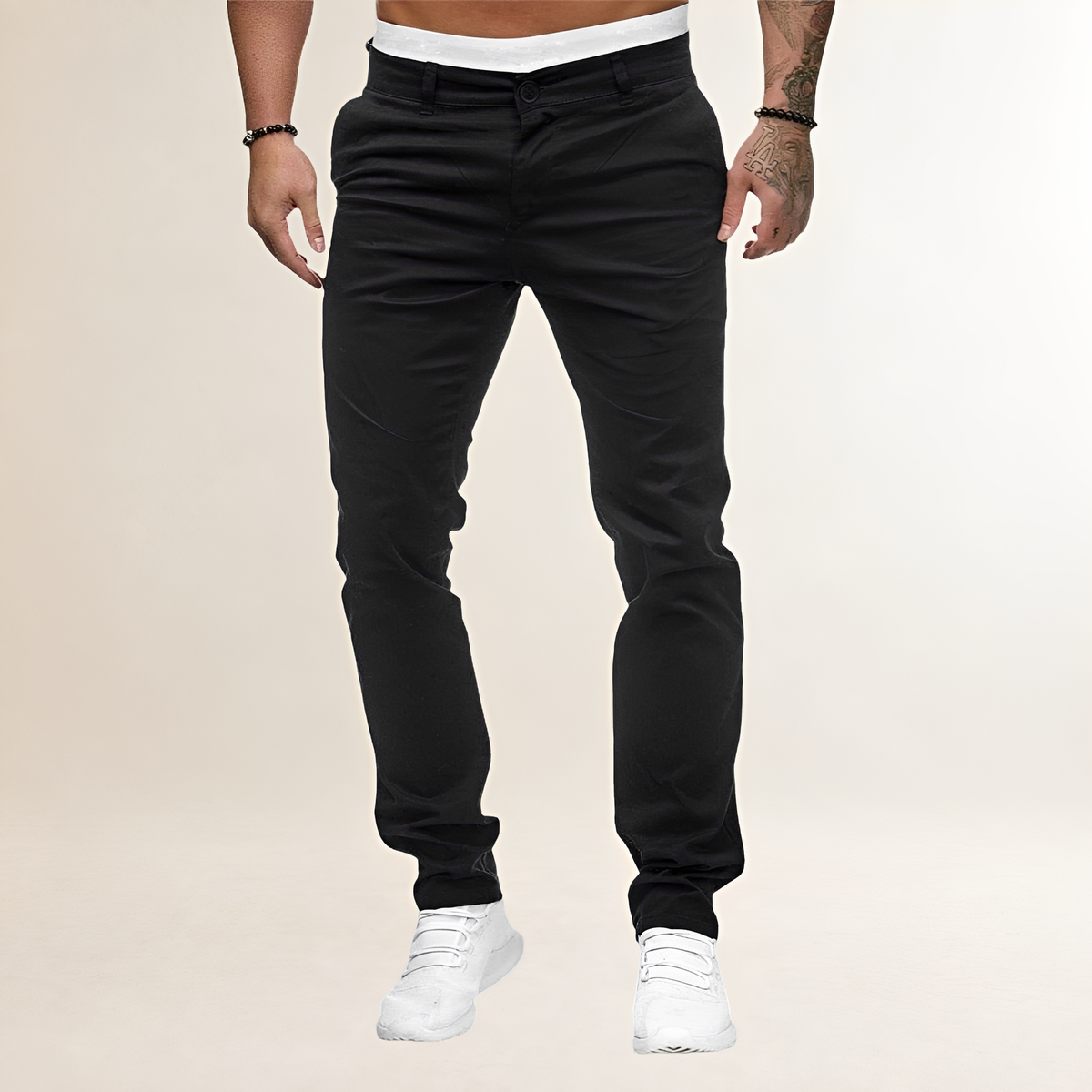 Herren Chino-Hose - Slim Fit mit Reißverschluss und Schrägtaschen