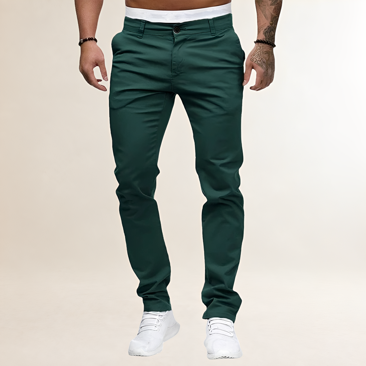 Herren Chino-Hose - Slim Fit mit Reißverschluss und Schrägtaschen