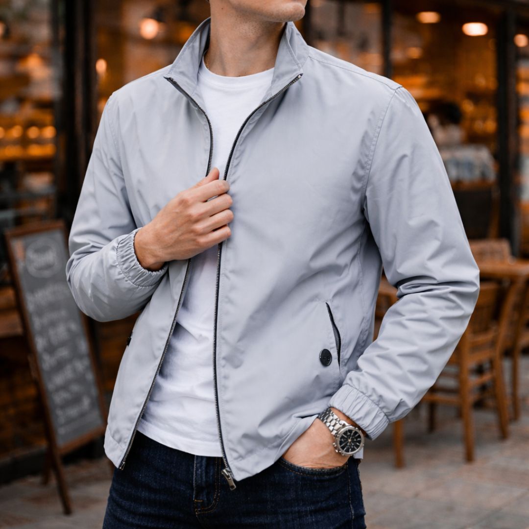 Herren Freizeitjacke - Leicht, Reißverschluss, Elastische Bündchen, Reguläre Passform