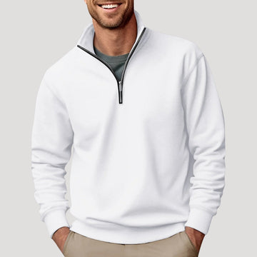 Herren Half-Zip Sweatshirt - Leichtes Design mit Rippbündchen und lockerer Passform