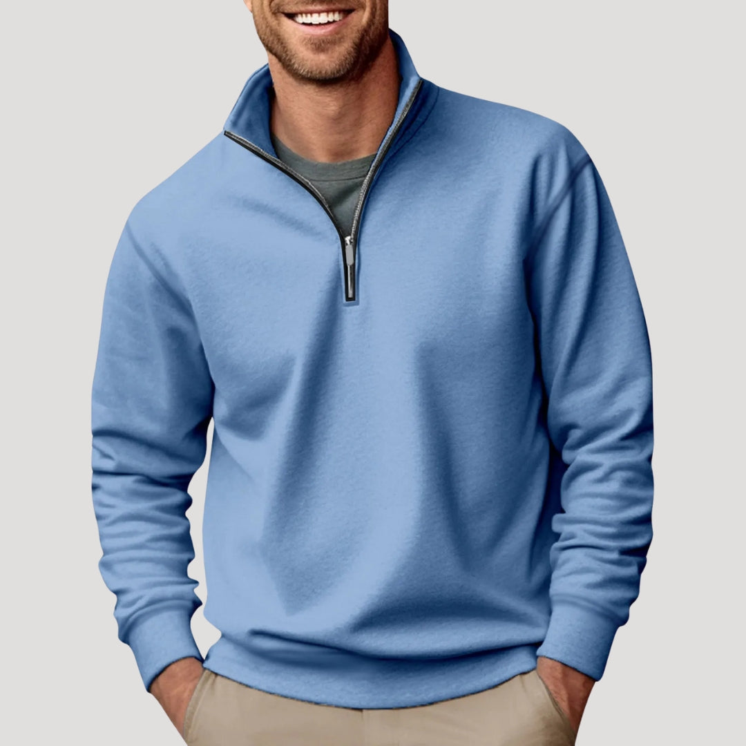 Herren Half-Zip Sweatshirt - Leichtes Design mit Rippbündchen und lockerer Passform