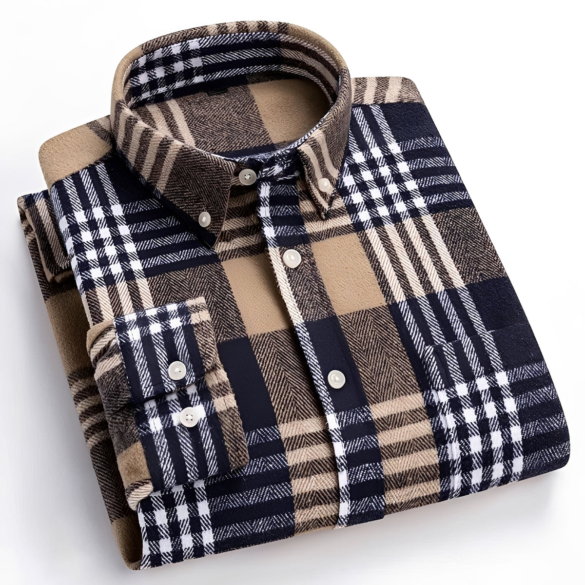Herren Hemd mit Button-Down-Kragen - Karo-Muster, relaxed Fit