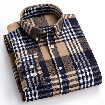 Herren Hemd mit Button-Down-Kragen - Karo-Muster, relaxed Fit