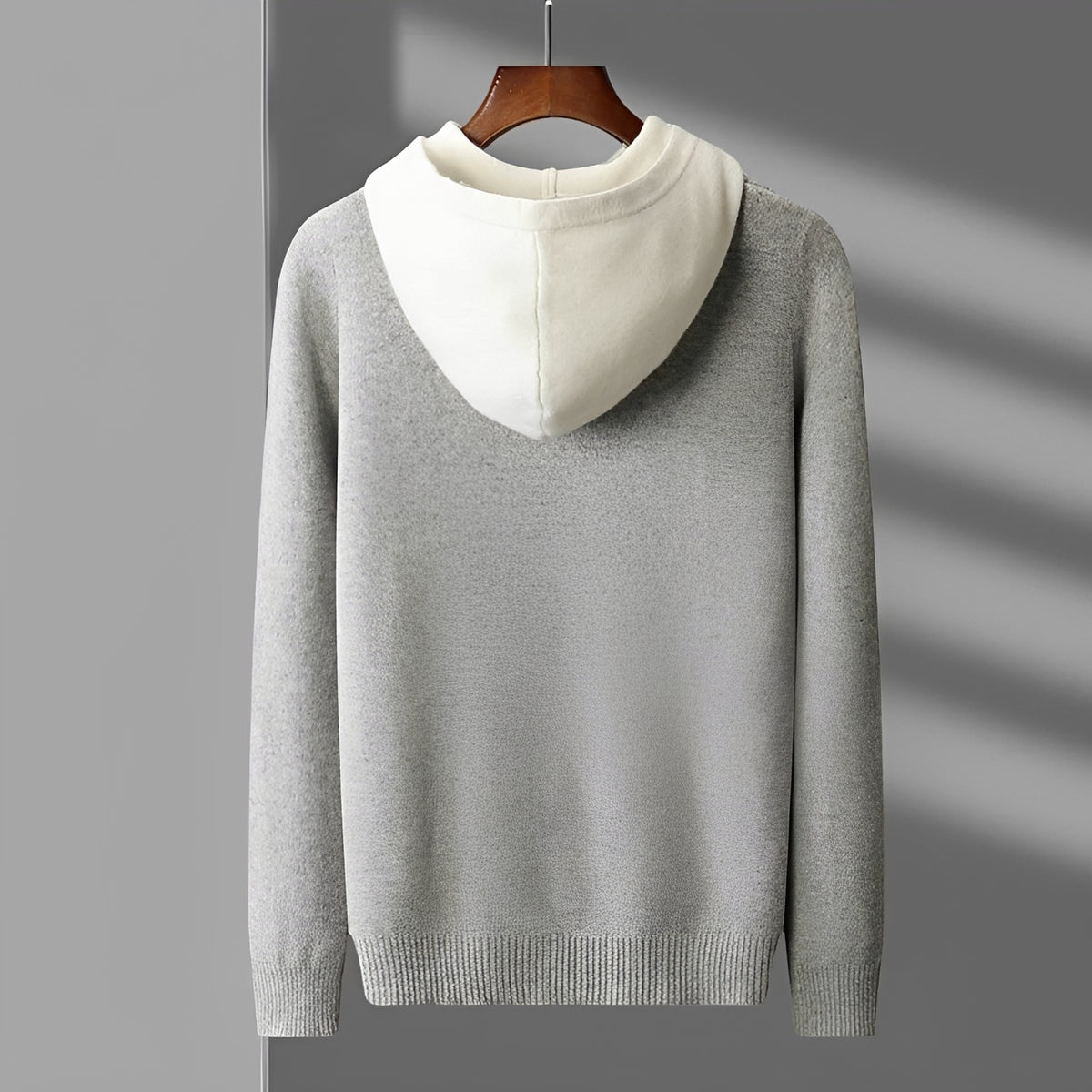 Herren Hoodie mit Knopfverschluss und Kontrastkragen - Regulärer Schnitt