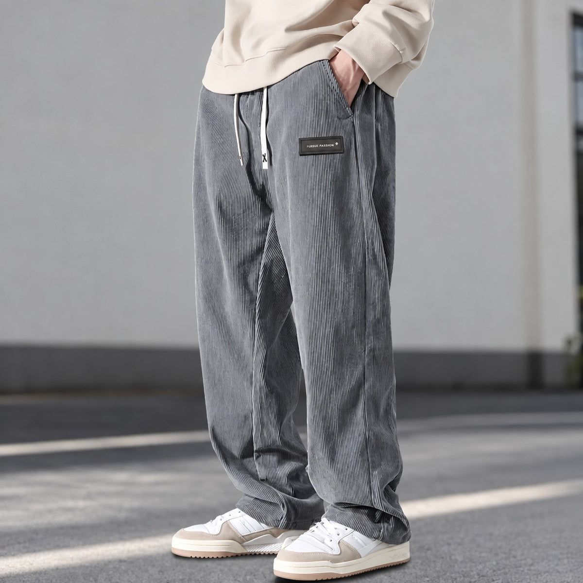 Herren Hose Relaxed Fit mit Kordelzug und Seitentaschen