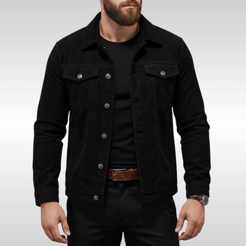 Herren Jacke mit Knopfleiste - Brusttaschen, Strukturierter Schnitt