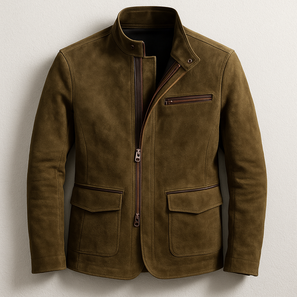 Herren Jacke mit Stehkragen und Reißverschluss - Slim Fit mit Taschen