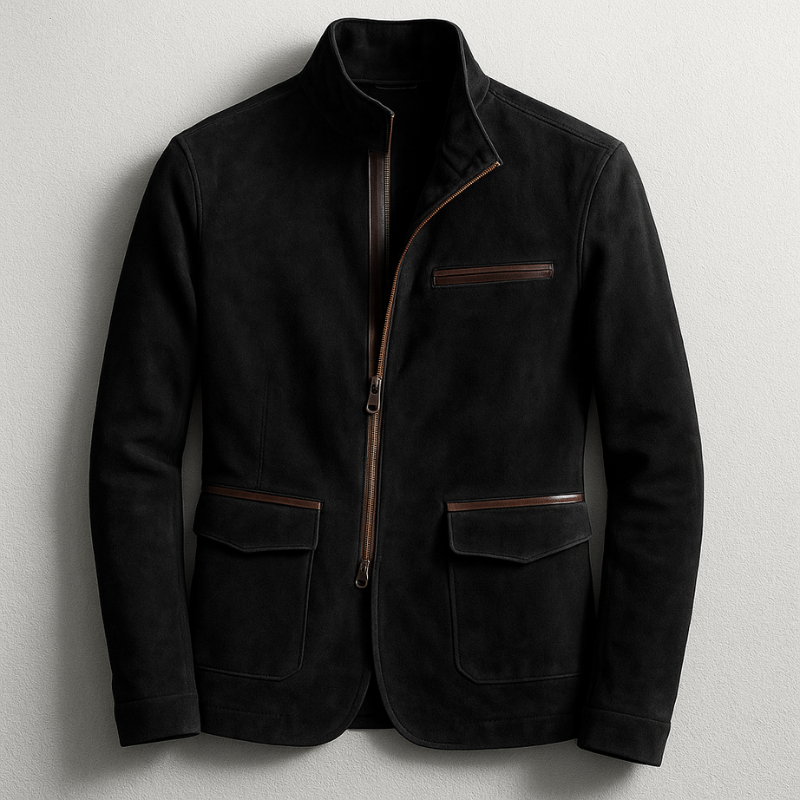 Herren Jacke mit Stehkragen und Reißverschluss - Slim Fit mit Taschen