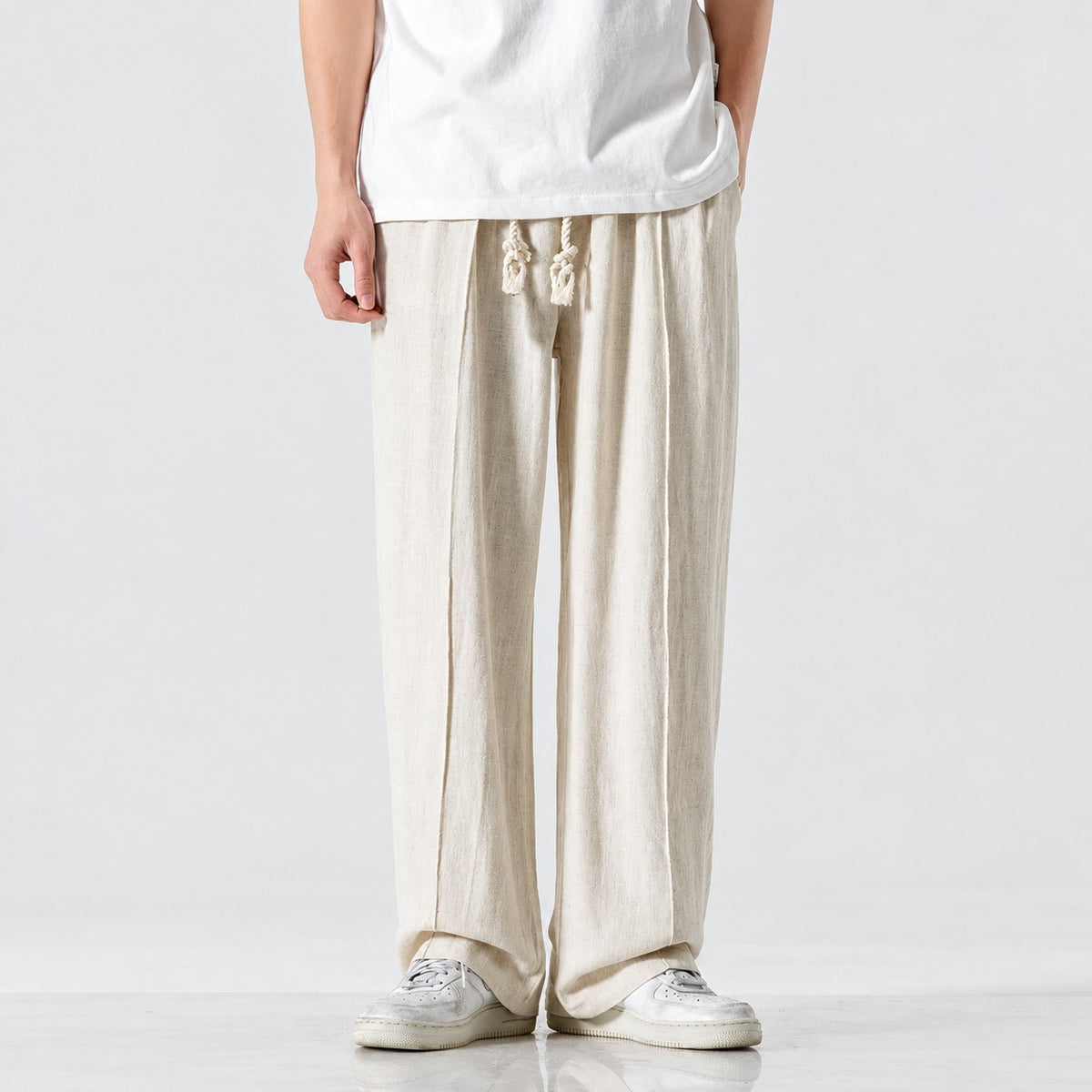 Herren Jogginghose mit Regulärem Schnitt Woven Drawstrings Elastischer Bund