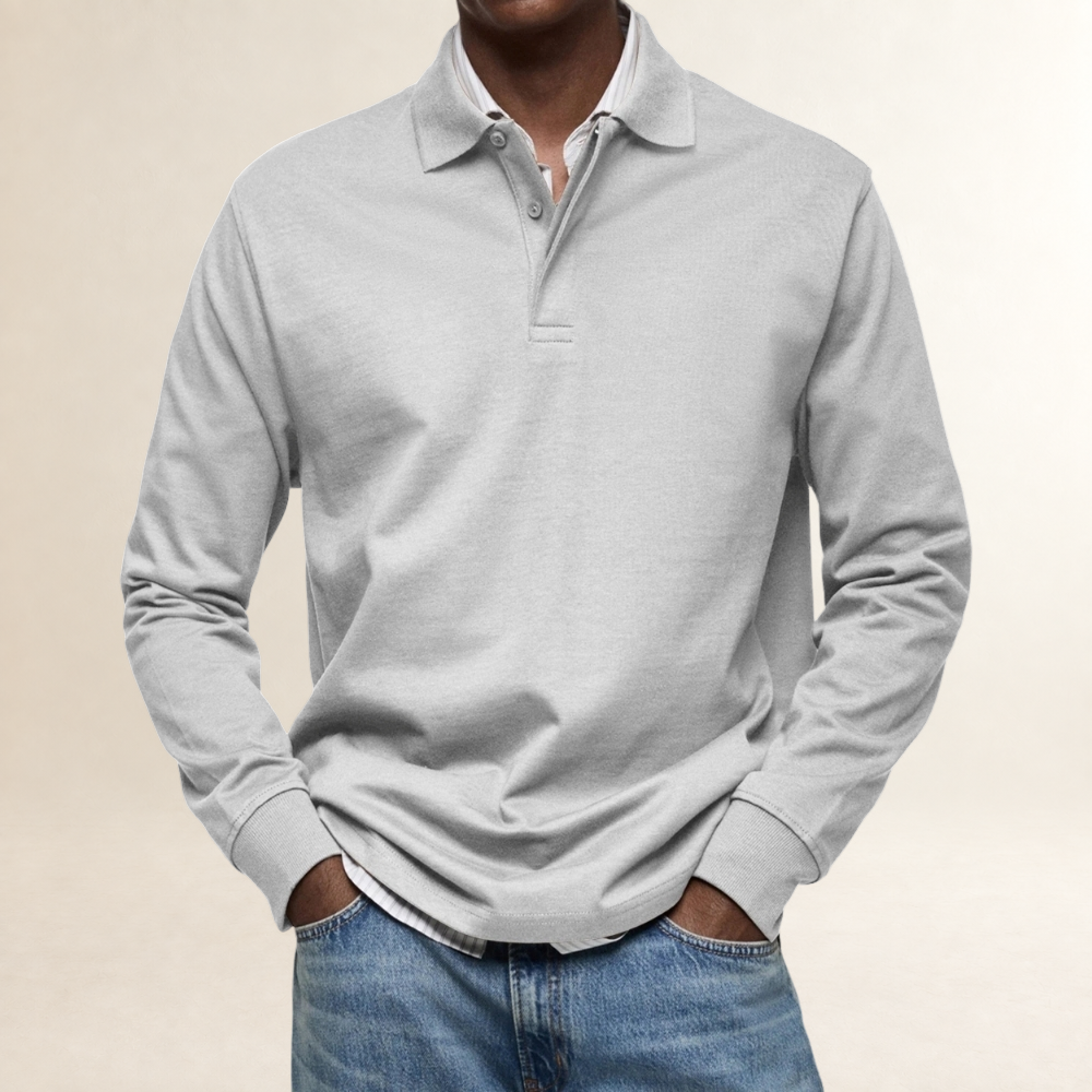 Herren Langarm Polo-Shirt - Klassischer Schnitt, Knopfleiste, Vielseitig kombinierbar