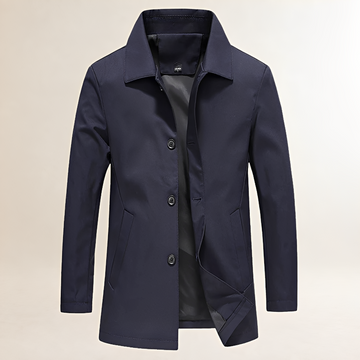 Herren Lange Jacke mit Knöpfen - Casual Fit, Klassischer Schnitt