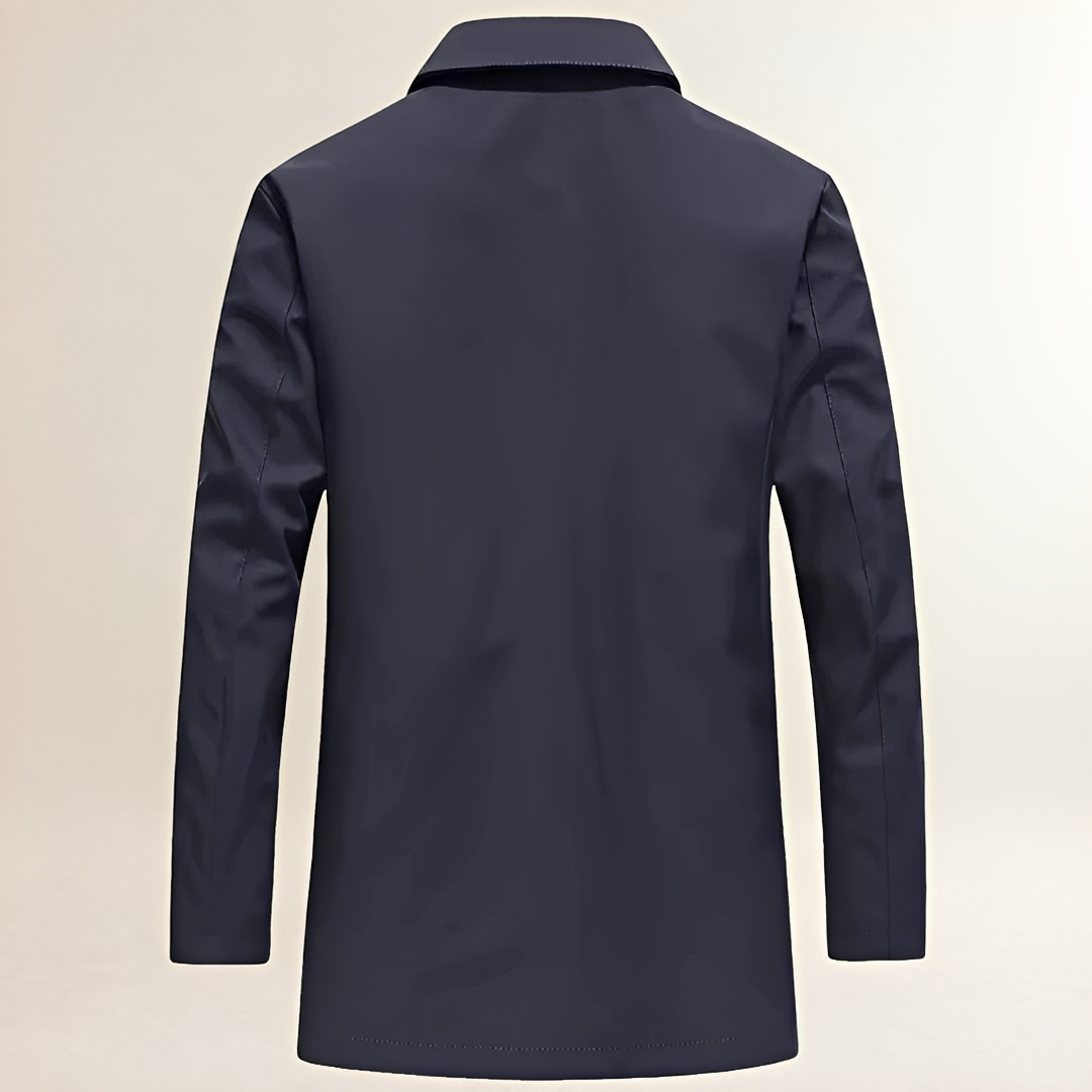 Herren Lange Jacke mit Knöpfen - Casual Fit, Klassischer Schnitt