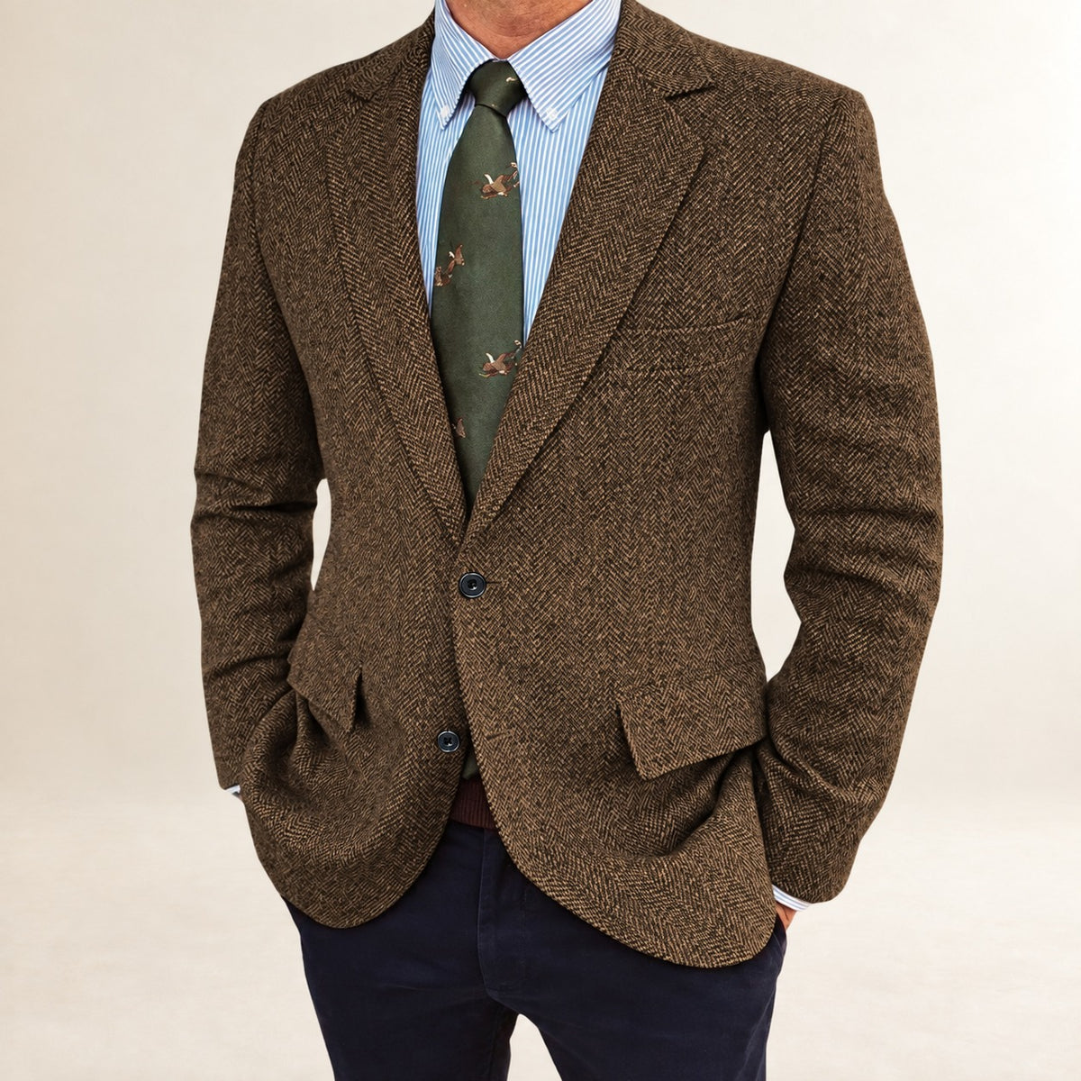 Herren Sakko Regular Fit Zweiknopf-Design Revers für formelle und legere Anlässe