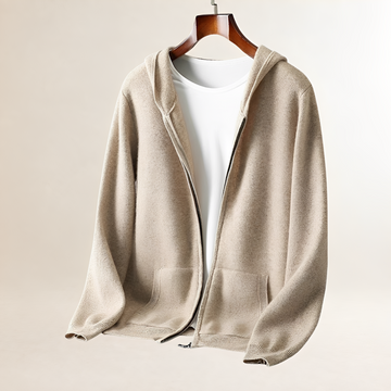 Herren Zip-Hoodie mit Textur-Design und Taschen - Relaxed Fit, Reißverschluss