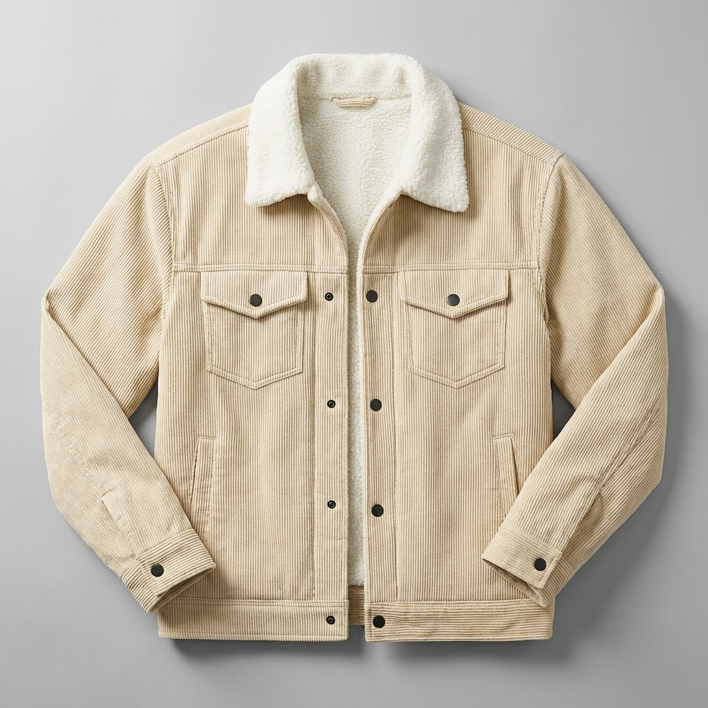 Herrenjacke - Knopfverschluss, klassische Passform, Reverskragen, Seitentaschen