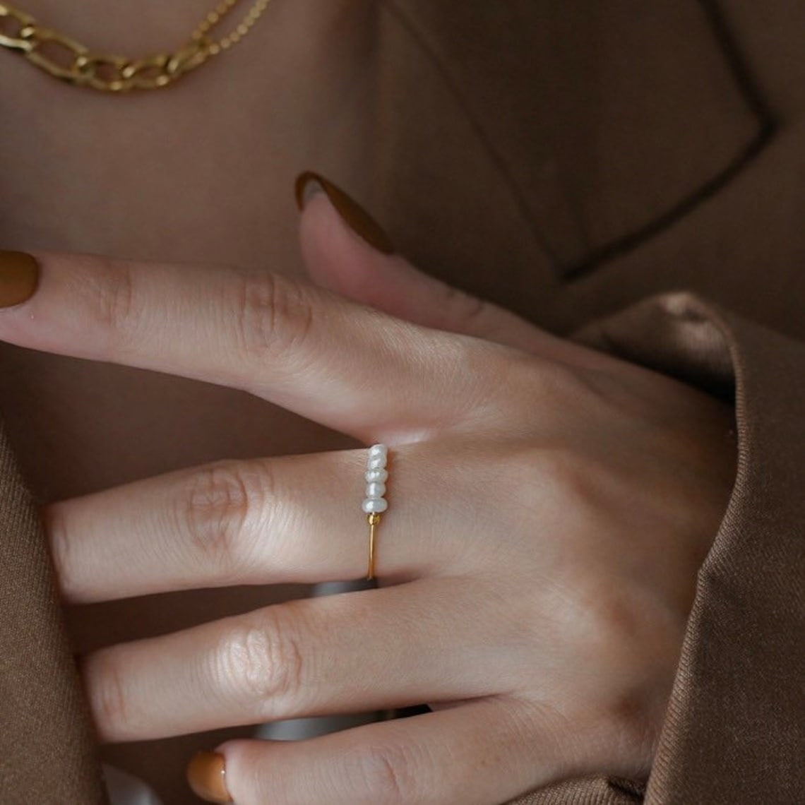 Ring mit Mini-Süßwasserperlen