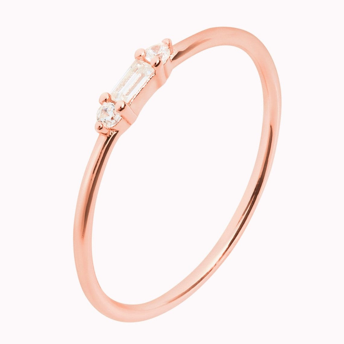 Kleines Baguette - Filigraner CZ-Ring