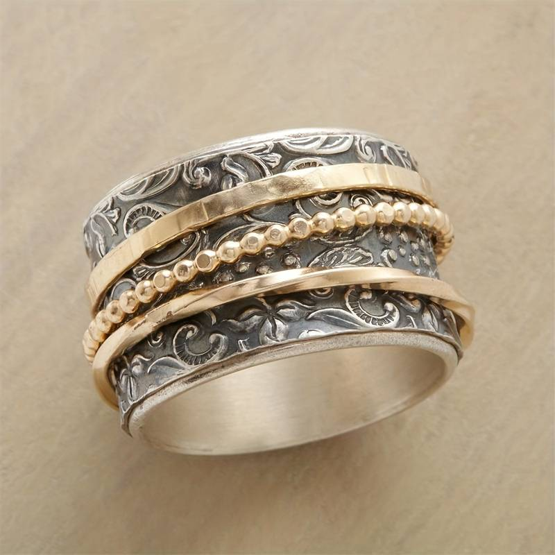 Cherilyn – Vintage-Ring im antiken Stil aus Gold und Silber