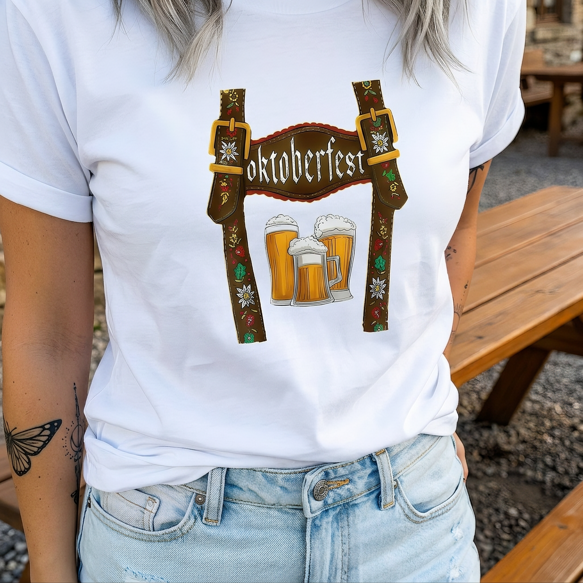 Olivia - Lässiges Bedrucktes Oktoberfest-T-Shirt