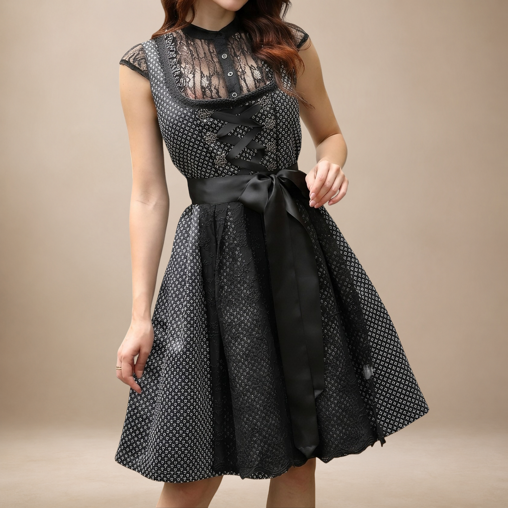 Yasmine - Schlankes kurzärmeliges Oktoberfest-Kleid