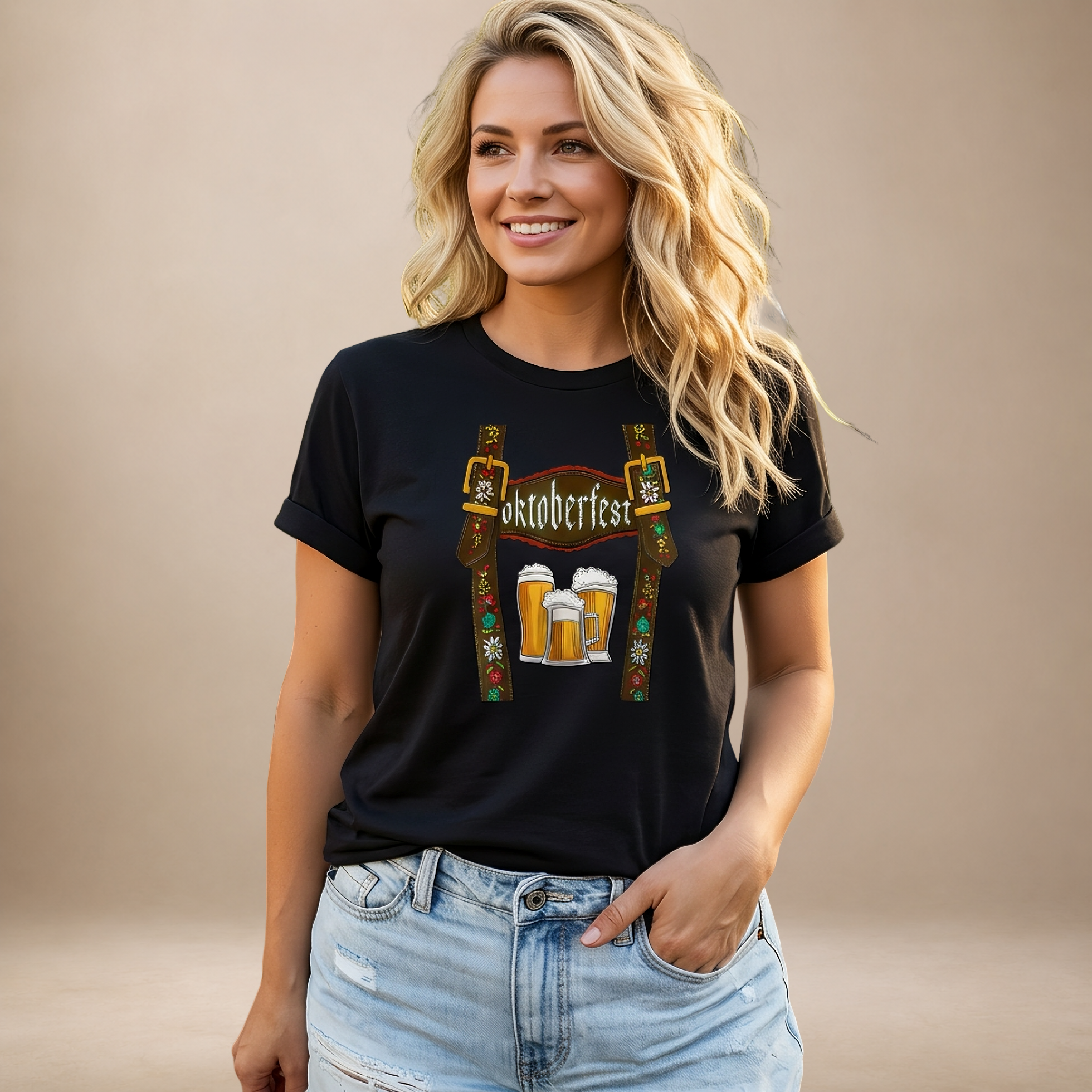 Olivia - Lässiges Bedrucktes Oktoberfest-T-Shirt