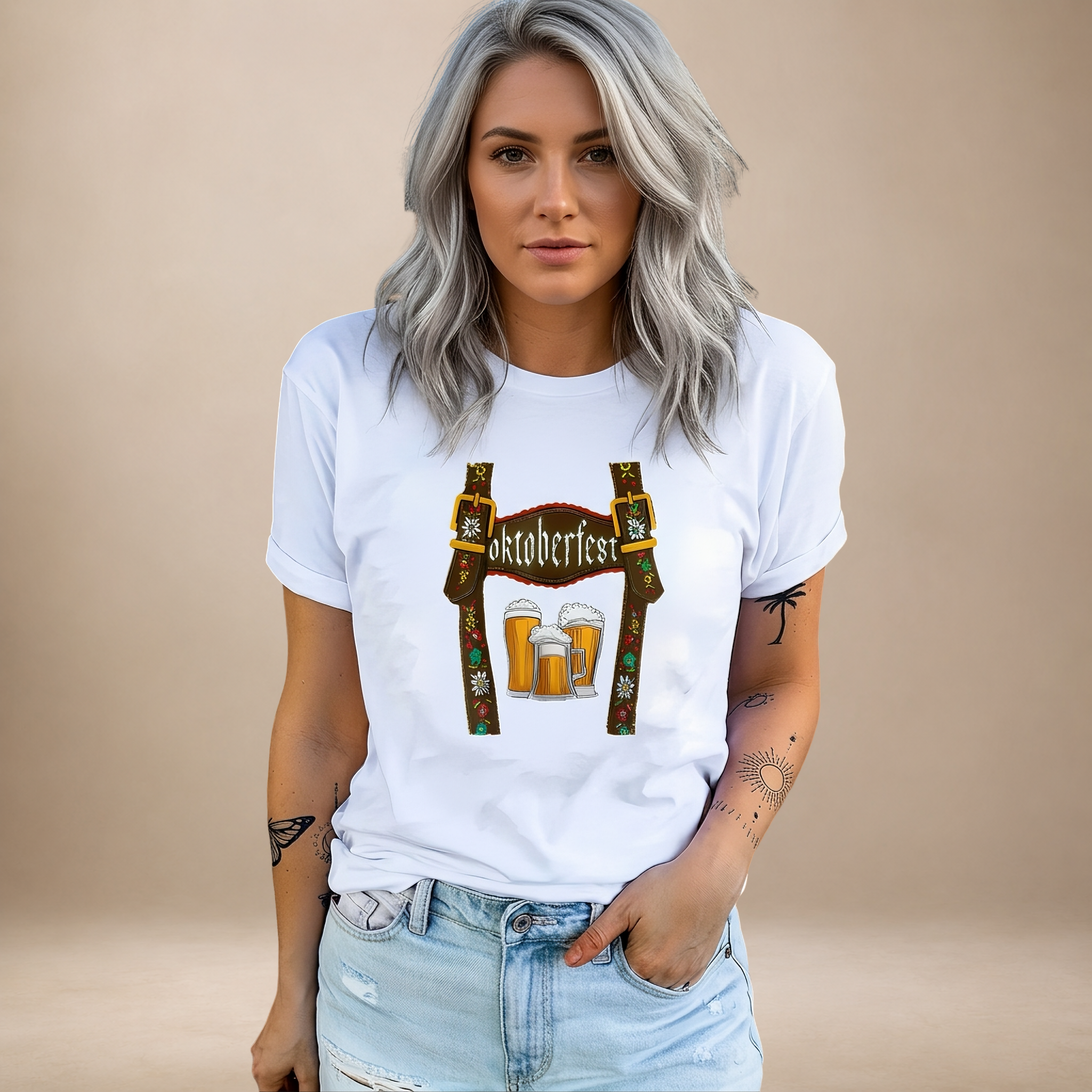 Olivia - Lässiges Bedrucktes Oktoberfest-T-Shirt