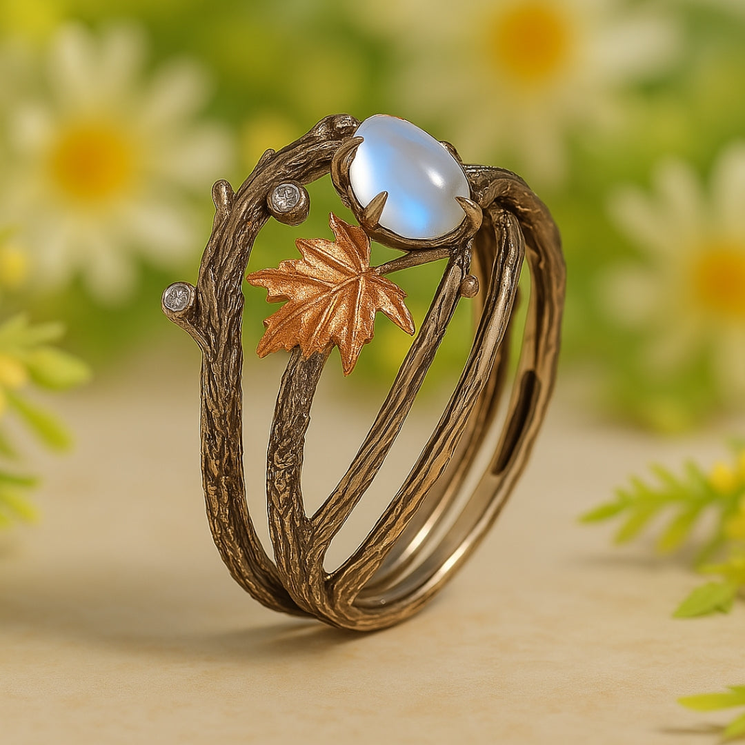 Celestia – Ring aus Mondstein mit natürlicher Anmut