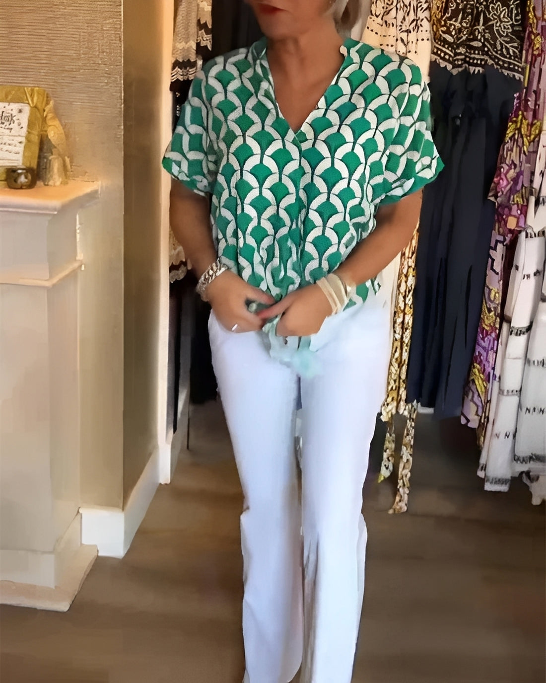 Leona - Stilvolles Oberteil mit Print für Damen