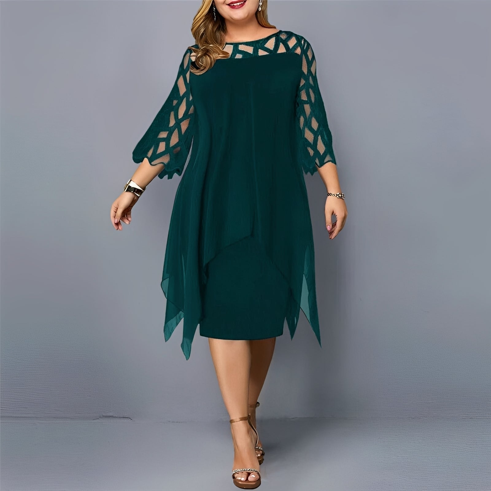 Eleanor - Stilvolles Chiffon-Midikleid