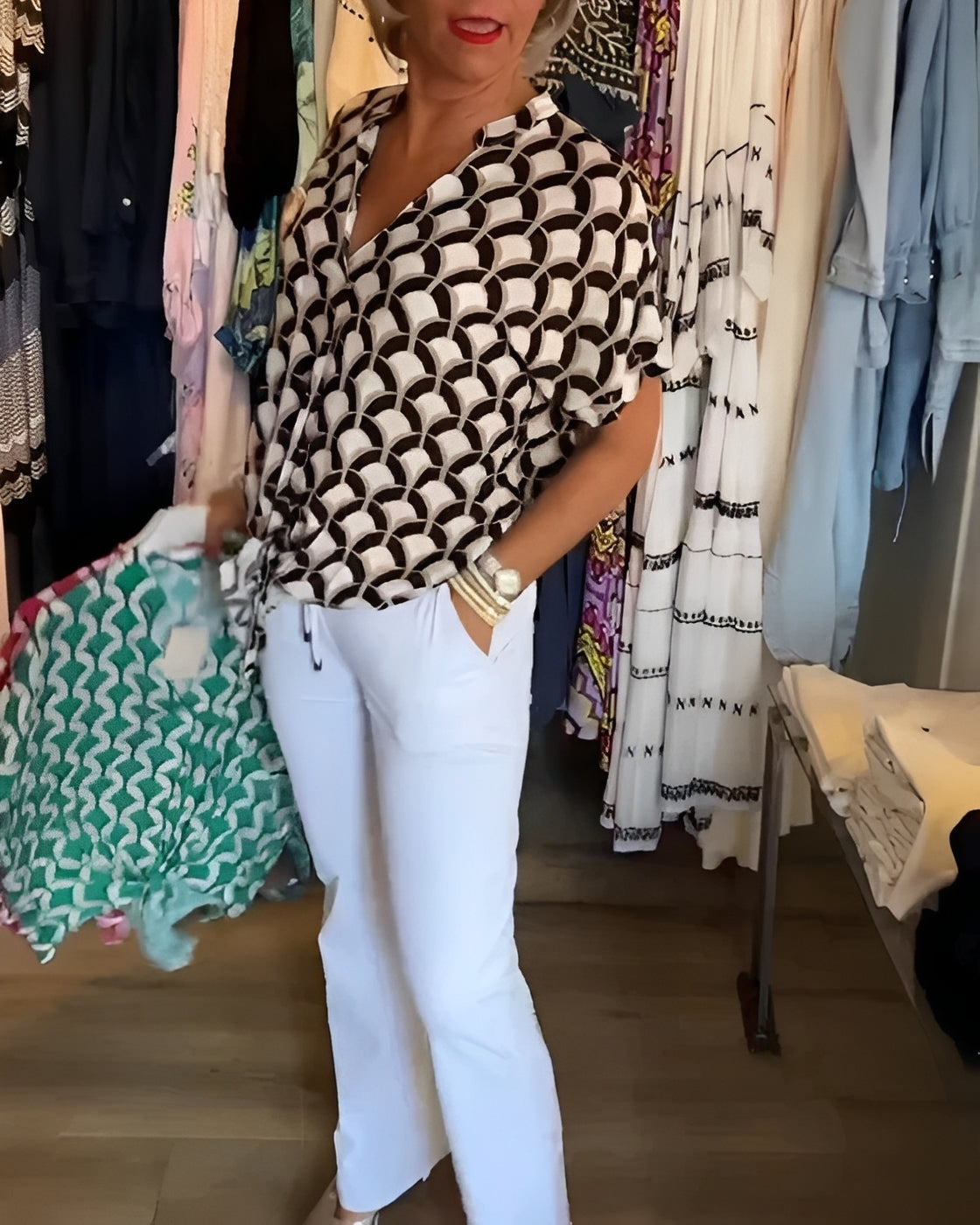 Leona - Stilvolles Oberteil mit Print für Damen