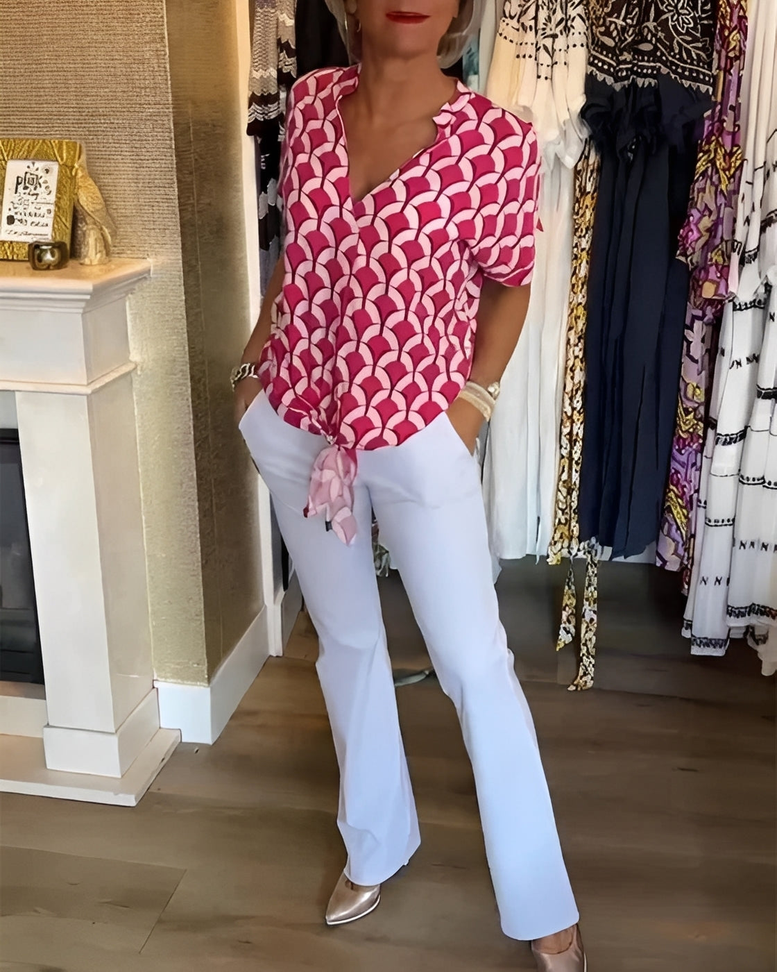 Leona - Stilvolles Oberteil mit Print für Damen