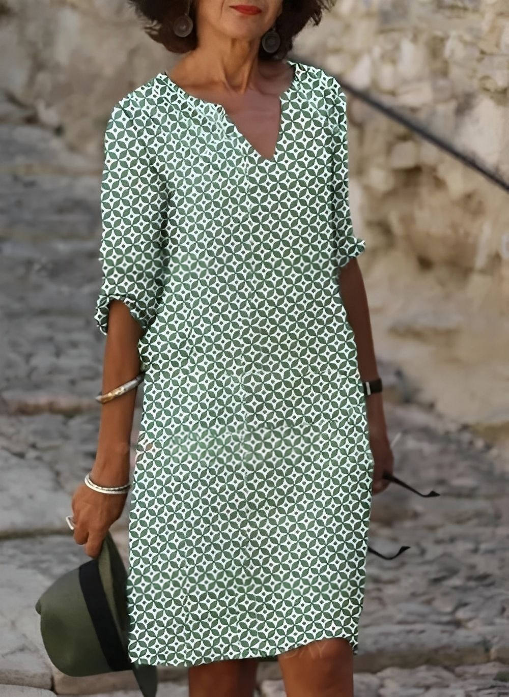 Kristina - Stilvolles Midikleid mit halblangen Ärmeln für Damen