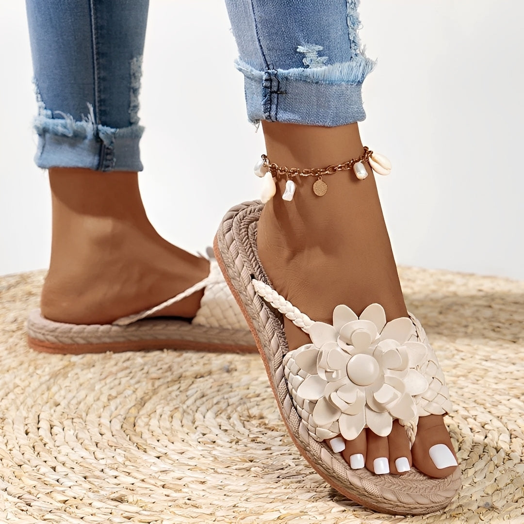 Saira - Lässige Gewebte Flip Flops