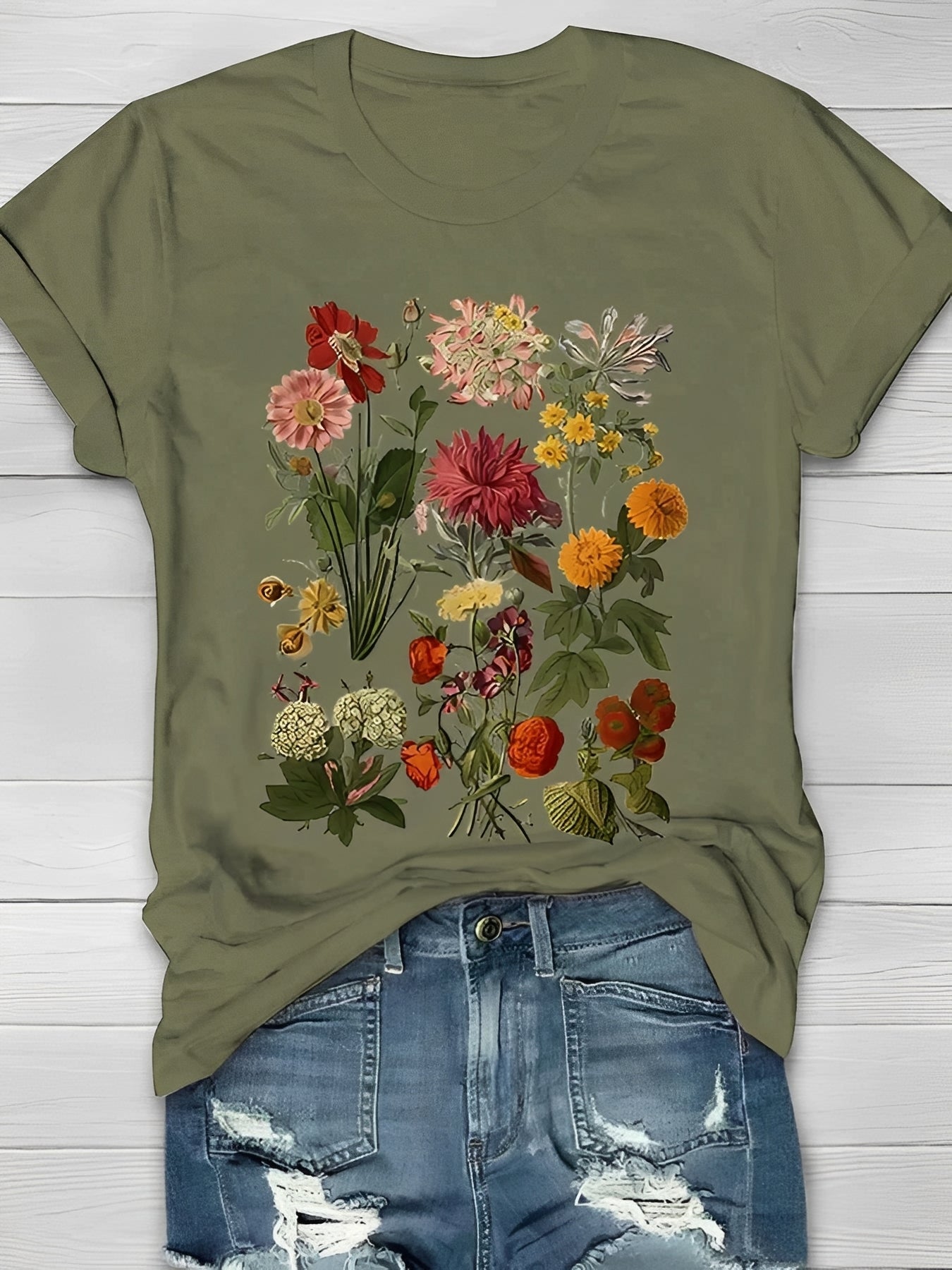 Annalise - Stilvolles T-Shirt mit Blumenmuster für Damen