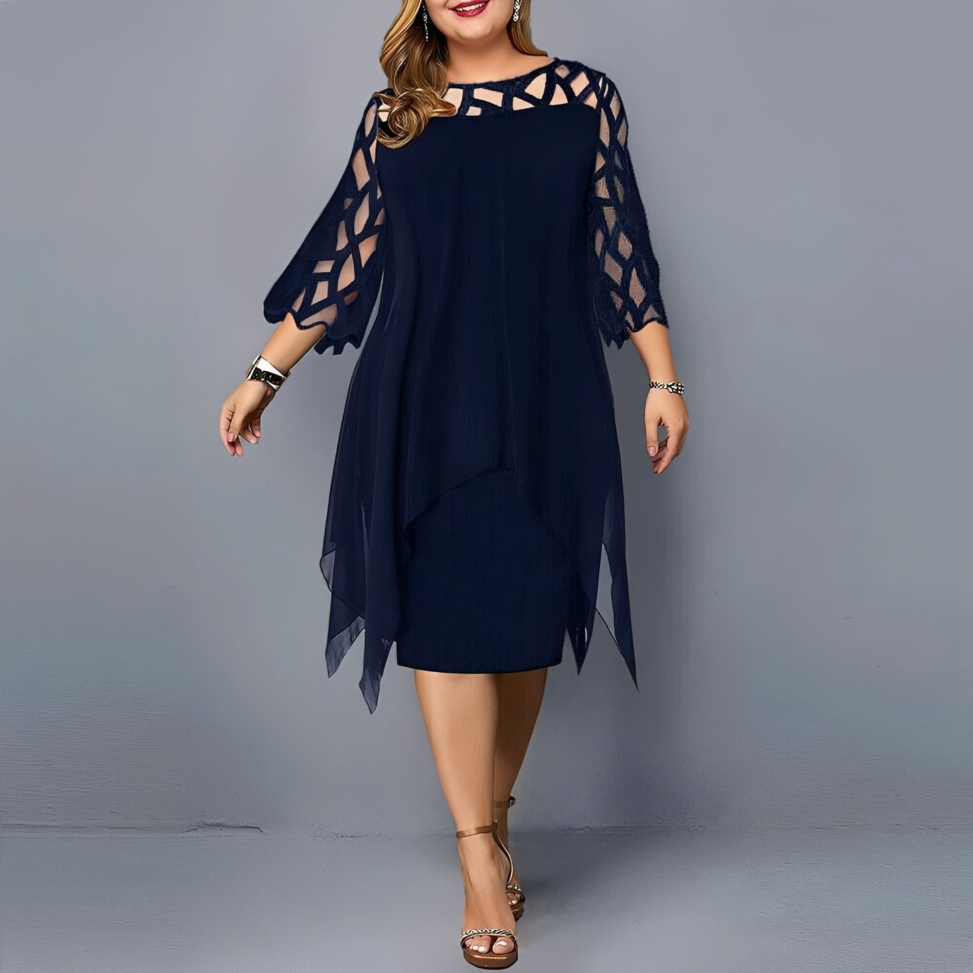 Eleanor - Stilvolles Chiffon-Midikleid