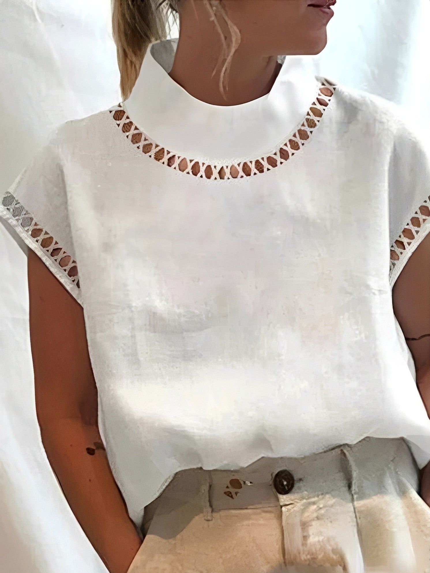Nannie - Stilvolles Top mit Ausschnitt für Damen