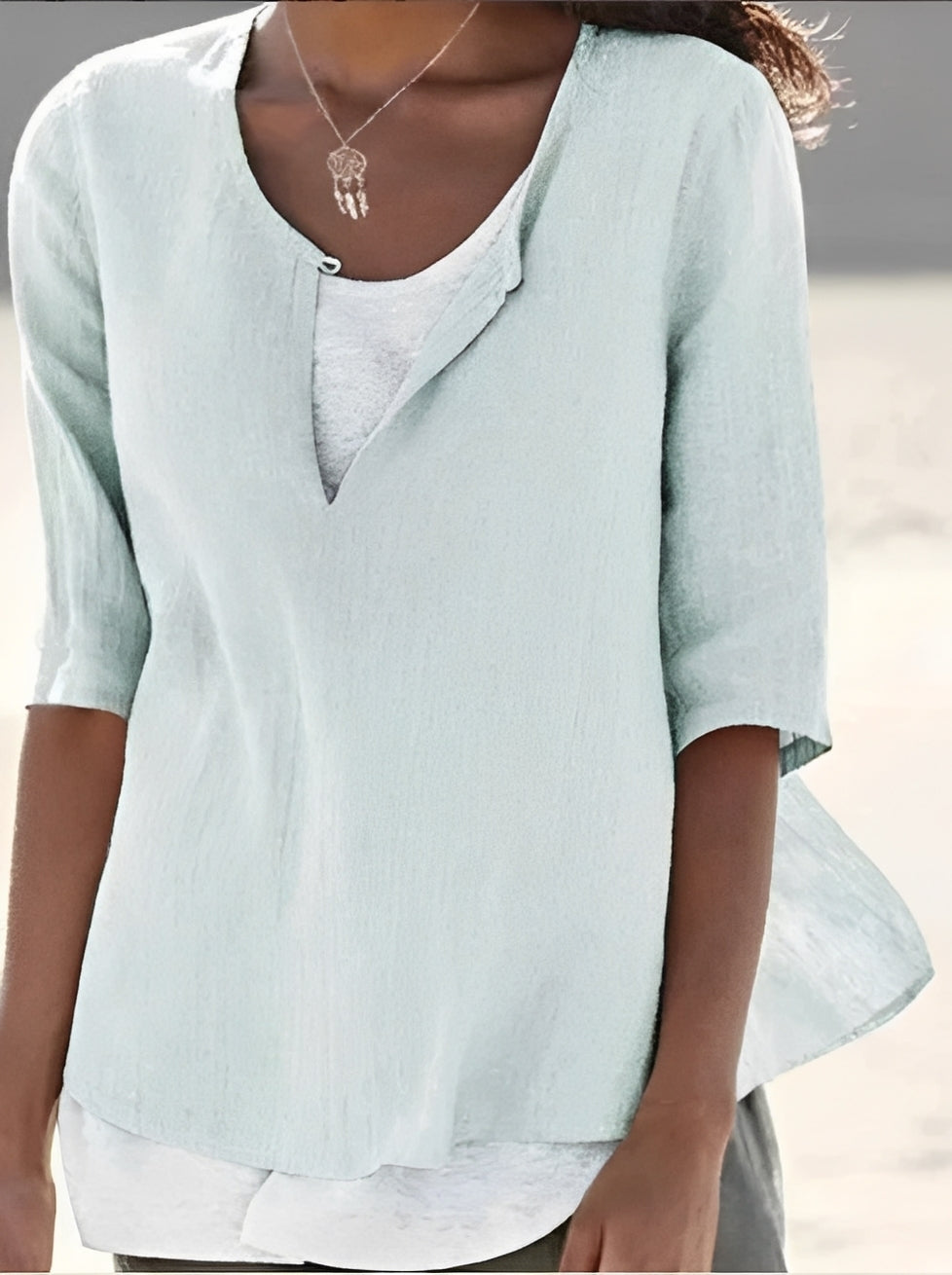 Shania - Stilvolle Bluse mit Lagenlook für Damen